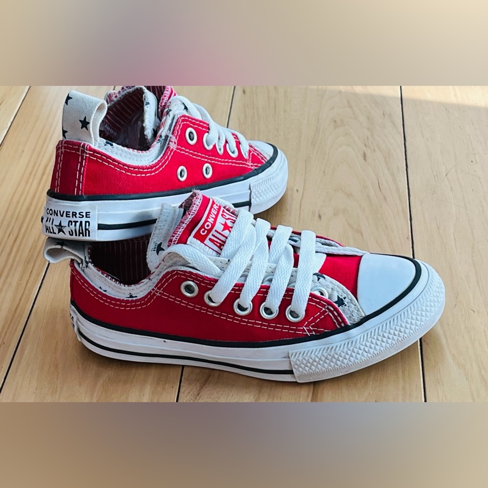 Converse Red and White Kids Sneakers - Picture 3 of 16